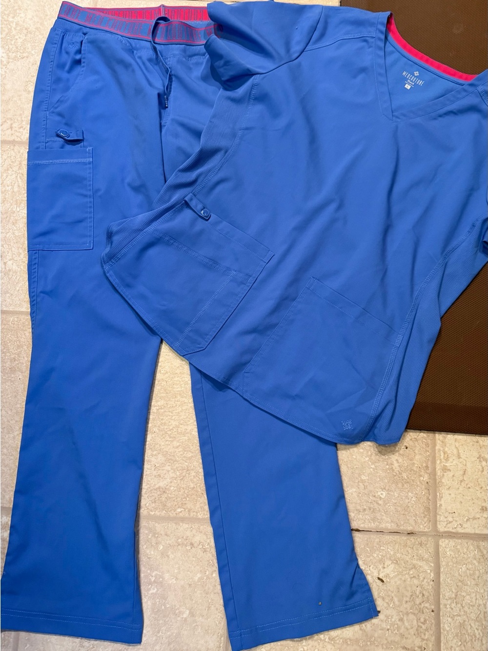Med Couture Blue Scrub Top Sz. L & nursing scrub pants size medium!